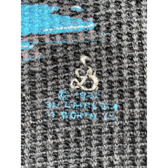 Vintage Harley 3D Emblem Thermal Waffle Shirt, Size Large, 80s Harley Davidson - Picture 7 of 10